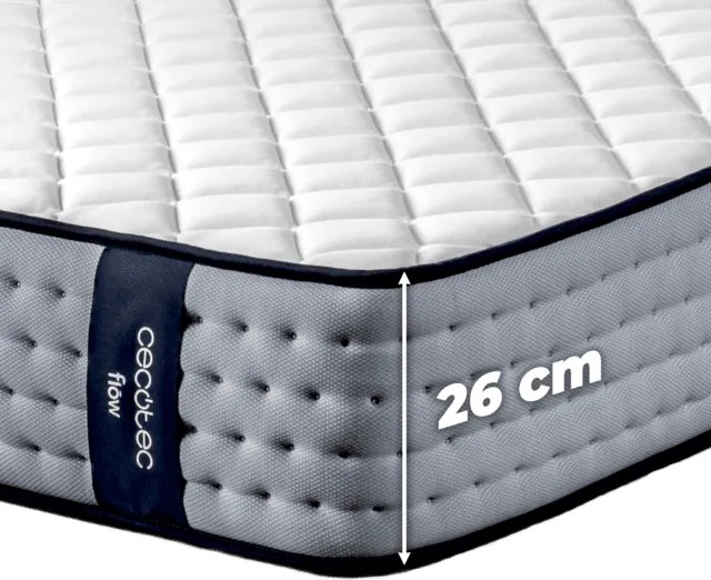 Colchão Flow 6700 Hybrid 90x190 com 7 zonas de firmeza diferentes com estrutura de molas box firme e leve