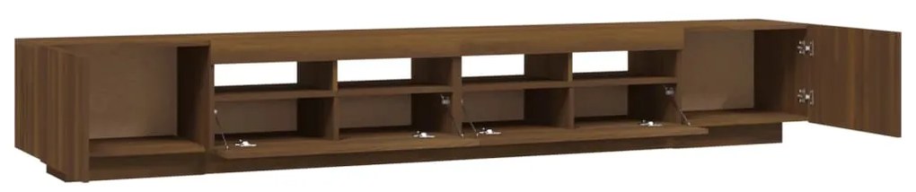Conjunto móveis de TV 3pcs c/ LEDs madeira carvalho castanho
