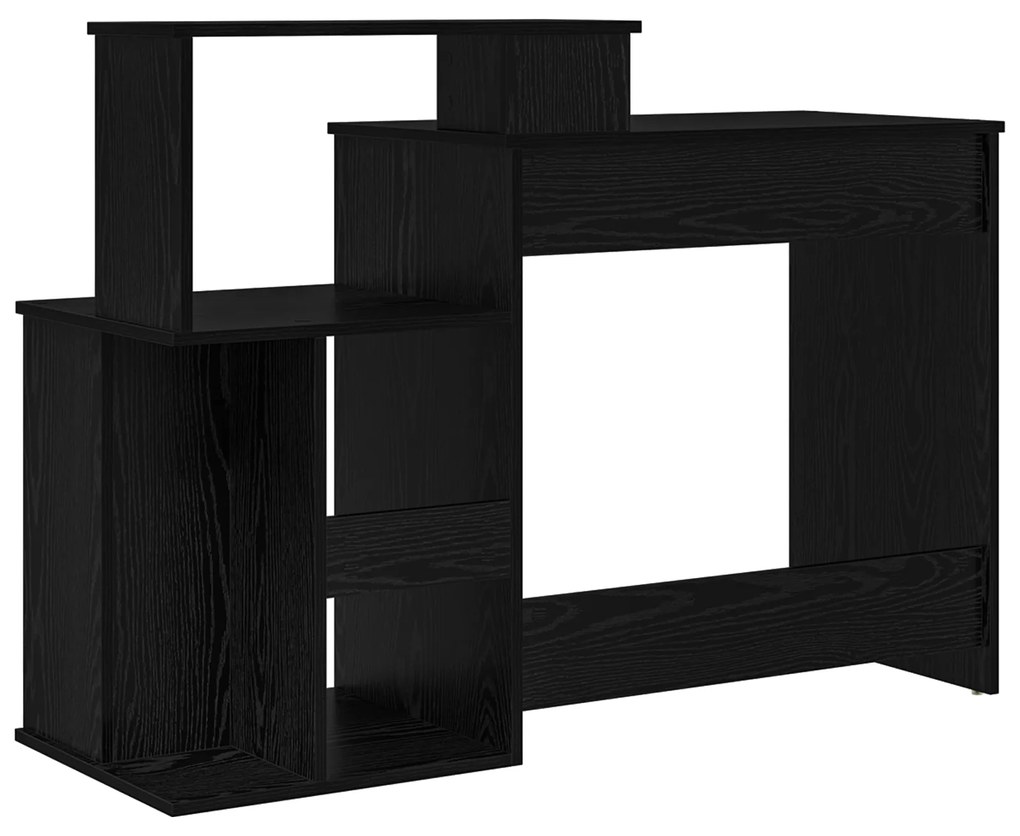Mesa com Armazenamento Carvalho Preto 120,5x44x88,5 cm Madeira de Enge