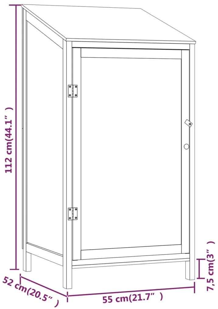 Abrigo de jardim 55x52x112 cm madeira de abeto maciça branco
