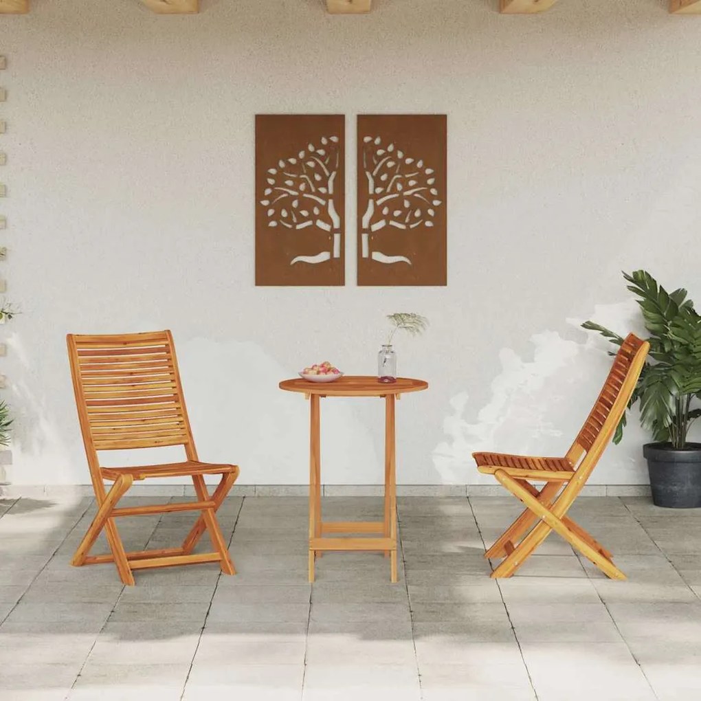 Conjunto de Mobiliário Exterior Manual 3 pcs 60 x 60 x 75 cm