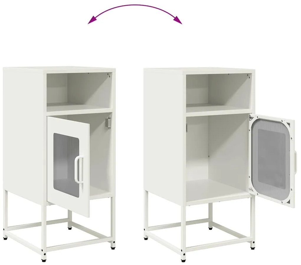 Mesa de cabeceira 36x39x78 cm aço laminado a frio branco