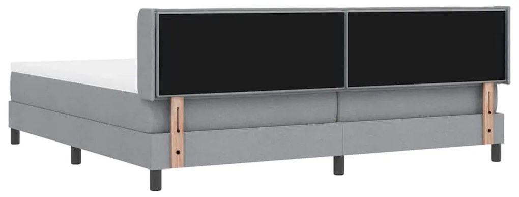 Cama Box com Colchão - Cinza Claro - 200 x 200 cm - Tecido