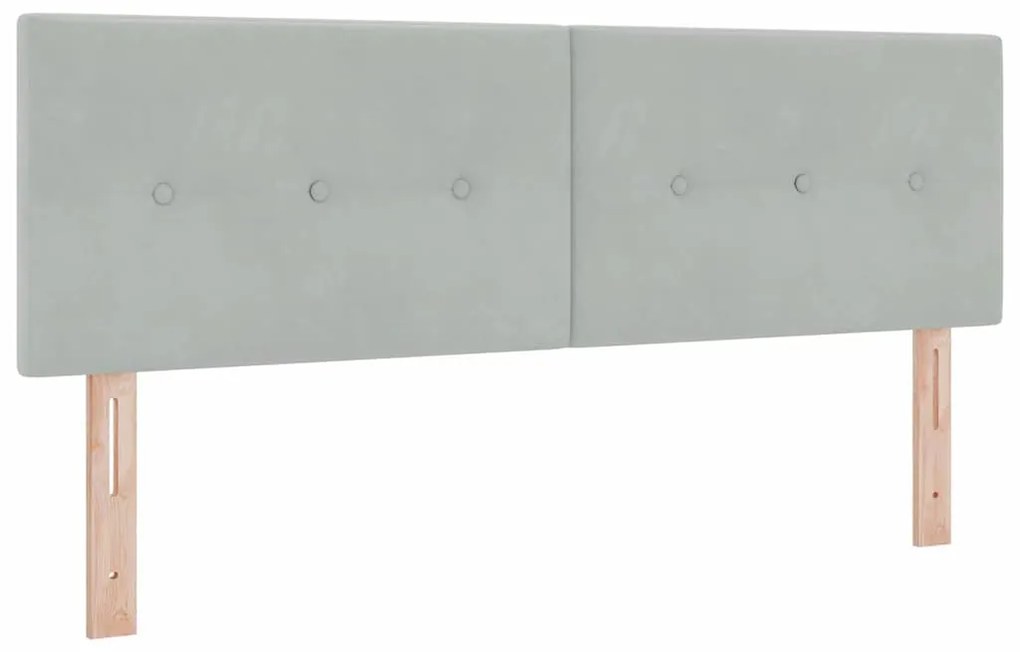 Cama Box vidaXL com Colchão Cinza Claro 160x200 cm Veludo