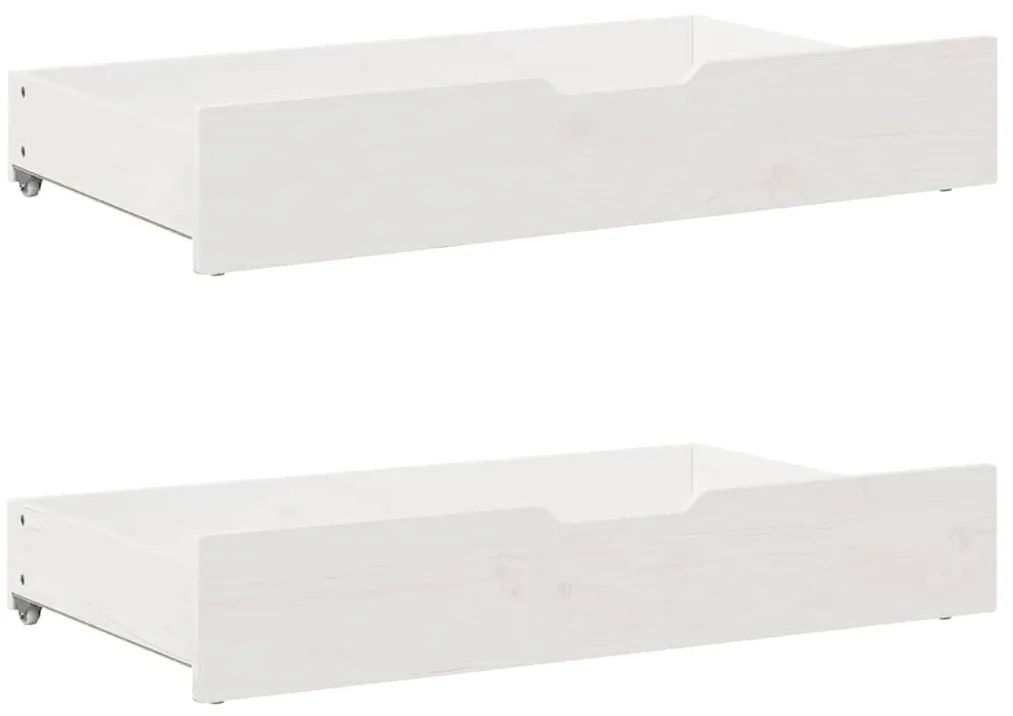 Gavetas para cama 2 pcs 95x55x17 cm pinho maciço branco
