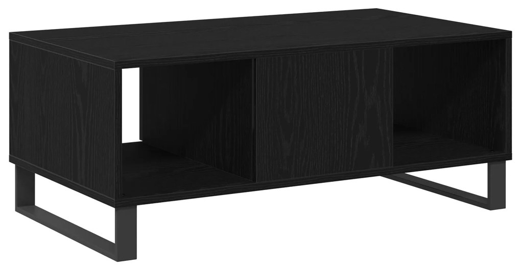 Mesa de Centro vidaXL Preto Carvalho 90x50x36,5 cm Madeira Revestida