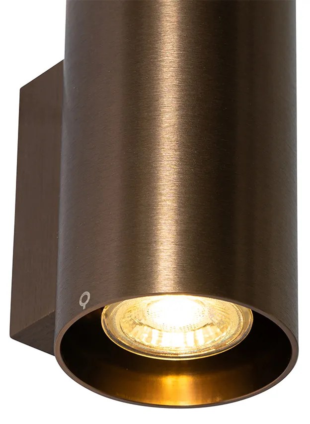 LED Candeeiro de parede inteligente bronze escuro redondo 2-luzes Incl. 2 Wifi GU10 50mm - Sandy