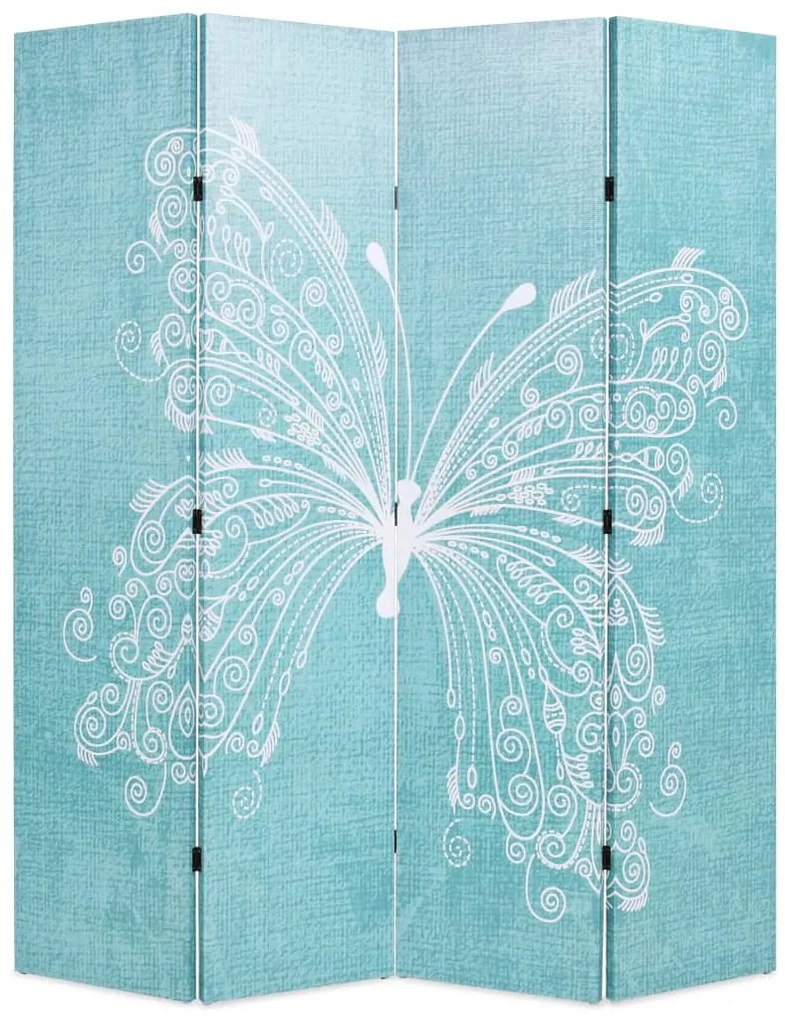 Biombo dobrável com estampa de borboleta azul 160x170 cm
