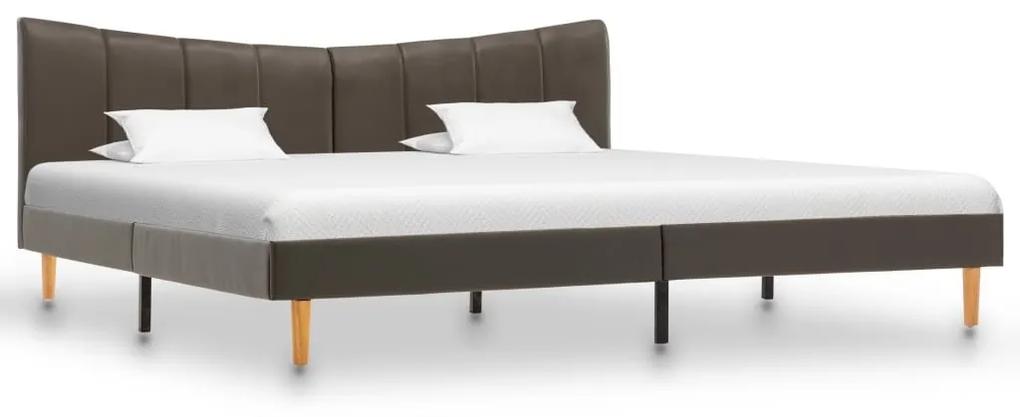 Estrutura de cama 160x200cm couro artificial antracite