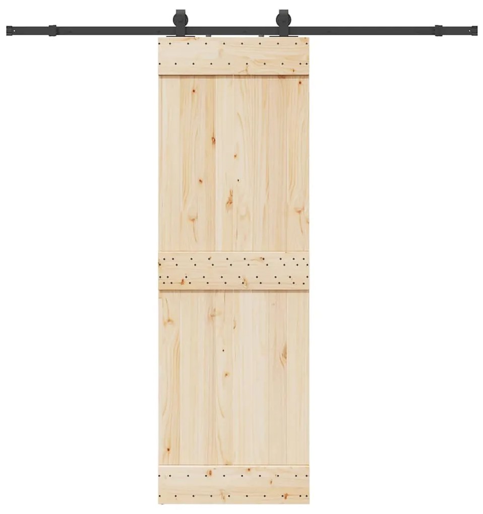 Kit de ferragens para porta deslizante 213 cm aço preto