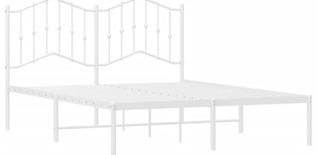 Estrutura de cama com cabeceira 140x190 cm metal branco