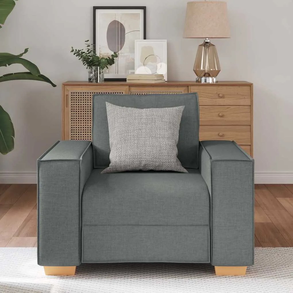 Sofá-cadeira Cinza Escuro 60 cm Tecido