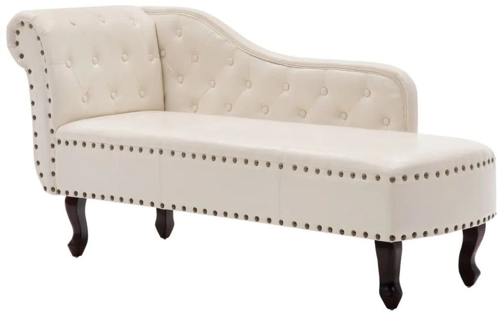 Chaise longue couro artificial branco nata