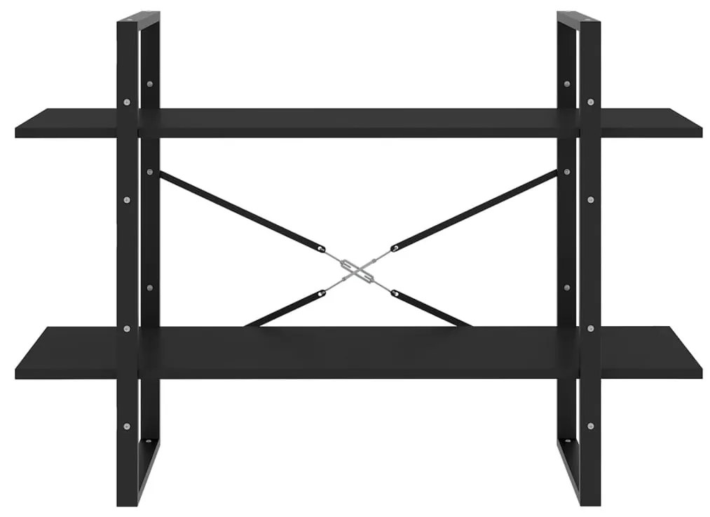 Estante com 2 prateleiras 100x30x70 cm derivados madeira preto