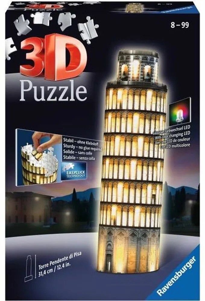 Puzzle 3D Ravensburger Tour de Pise Night Edition 216 Peças