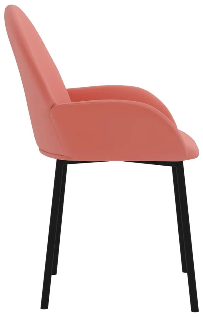 Cadeiras de jantar 2 pcs veludo rosa