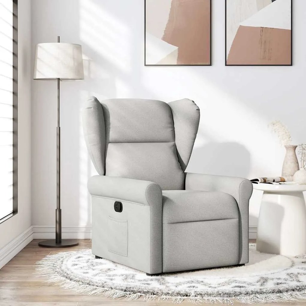 vidaXL Cadeira reclinável tecido cinzento nuvem