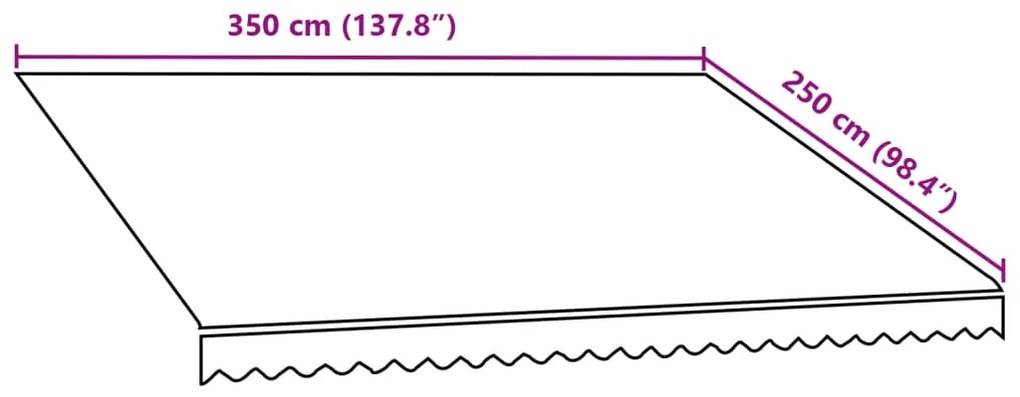 Lona para toldo laranja e castanho 350x250 cm