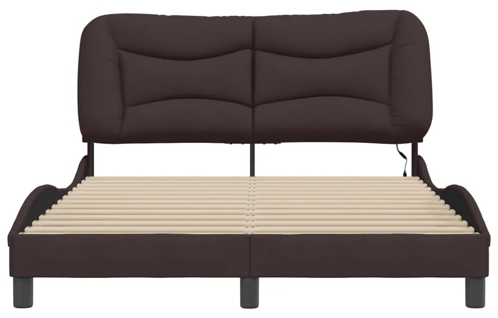 Estrutura de cama com LED sem colchão 140x200 cm tecido