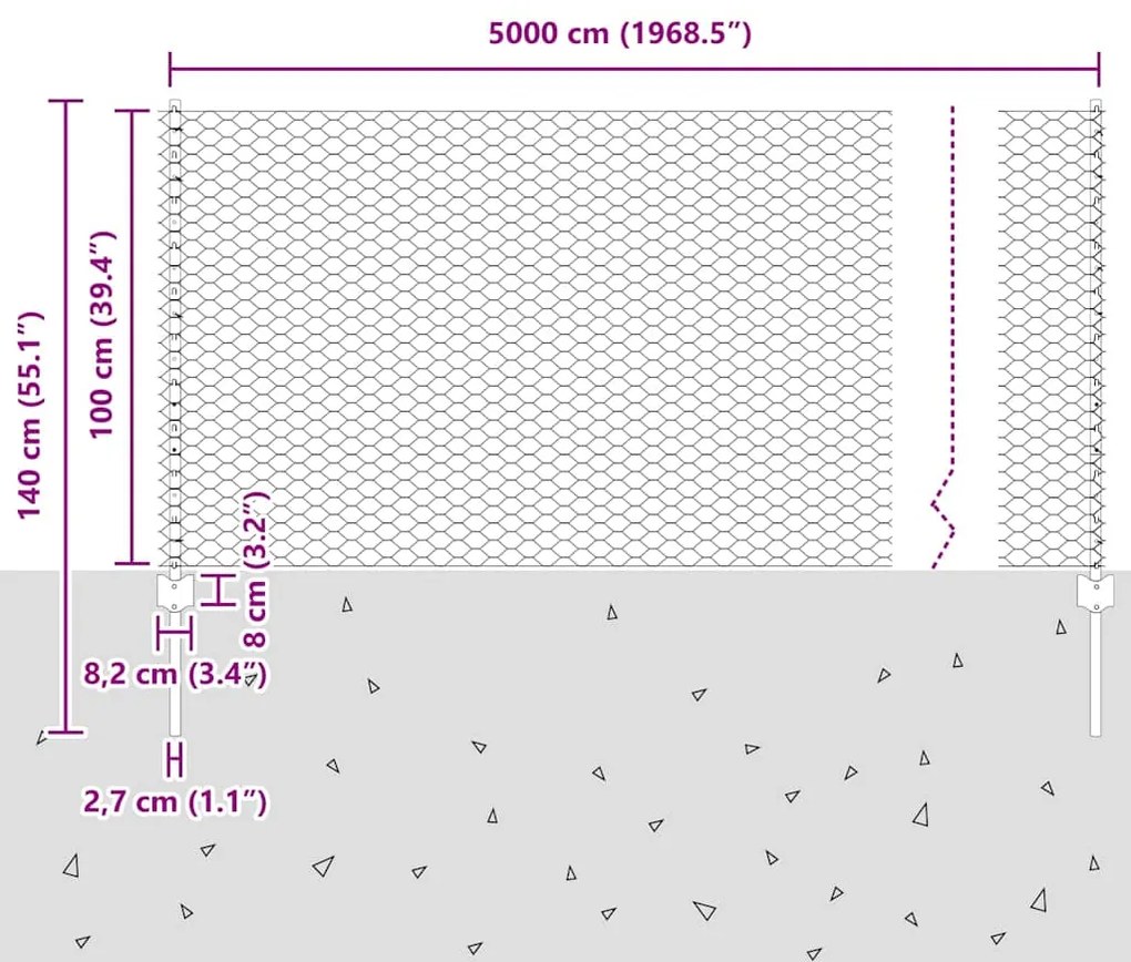 Postes de Cerca vidaXL 11 pcs Canal U Verde 100 cm Aço
