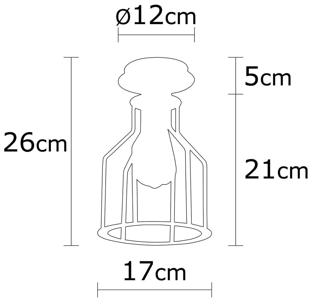 Candeeiro de Teto Alacati – Preto – 17 cm x 26 cm