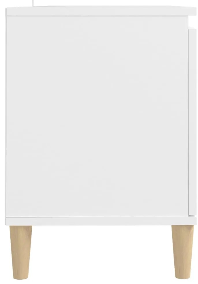 Móvel de TV c/ pernas de madeira maciça 103,5x35x50 cm branco