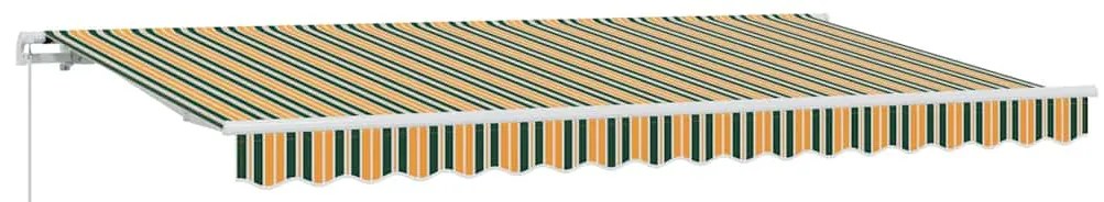 Toldo Retrátil Manual Verde e Amarelo e Branco