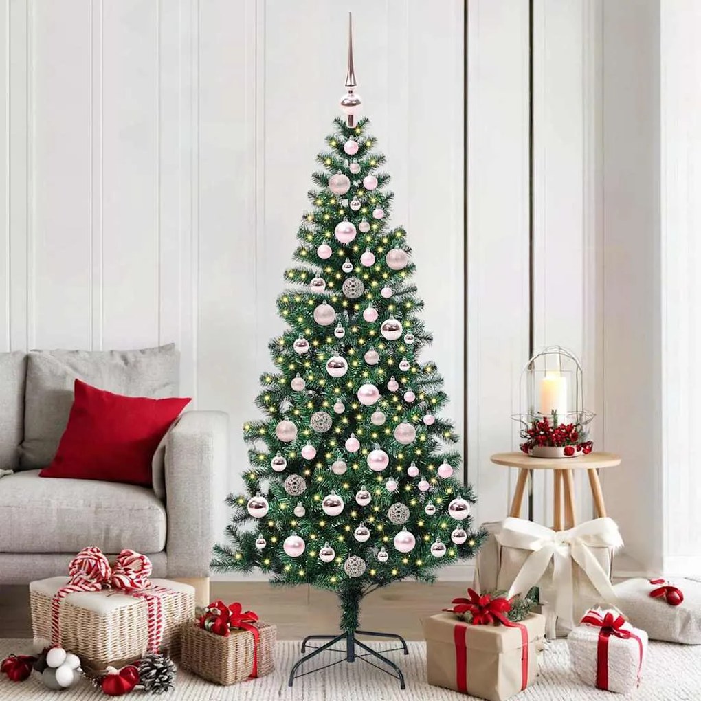 vidaXL Árvore de Natal Artificial Pré-iluminada Verde 180 cm
