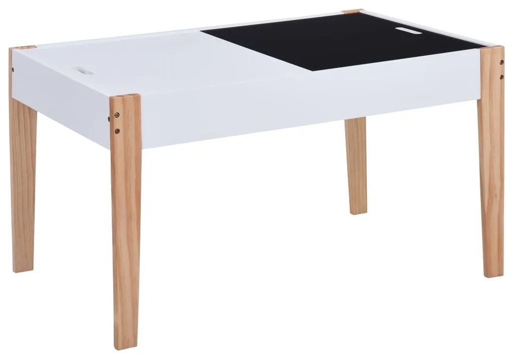 Mesa c/ quadro/arrumação desenho e cadeiras 3 pcs preto/branco