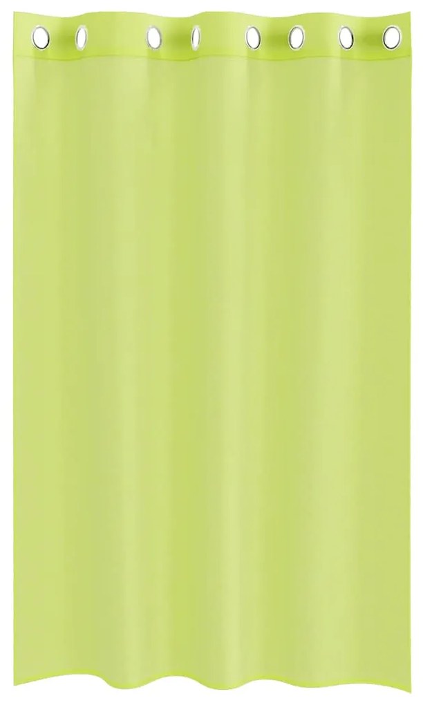 Cortinas de voile com ilhós 2 pcs verde-maçã 140x175 cm