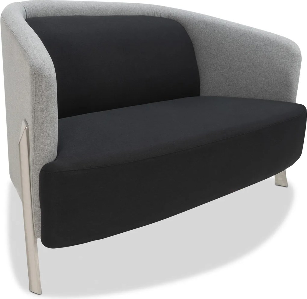 Sofá Gante Duplo Riva em Tecido com Pés Cromados 1420x840x840 mm