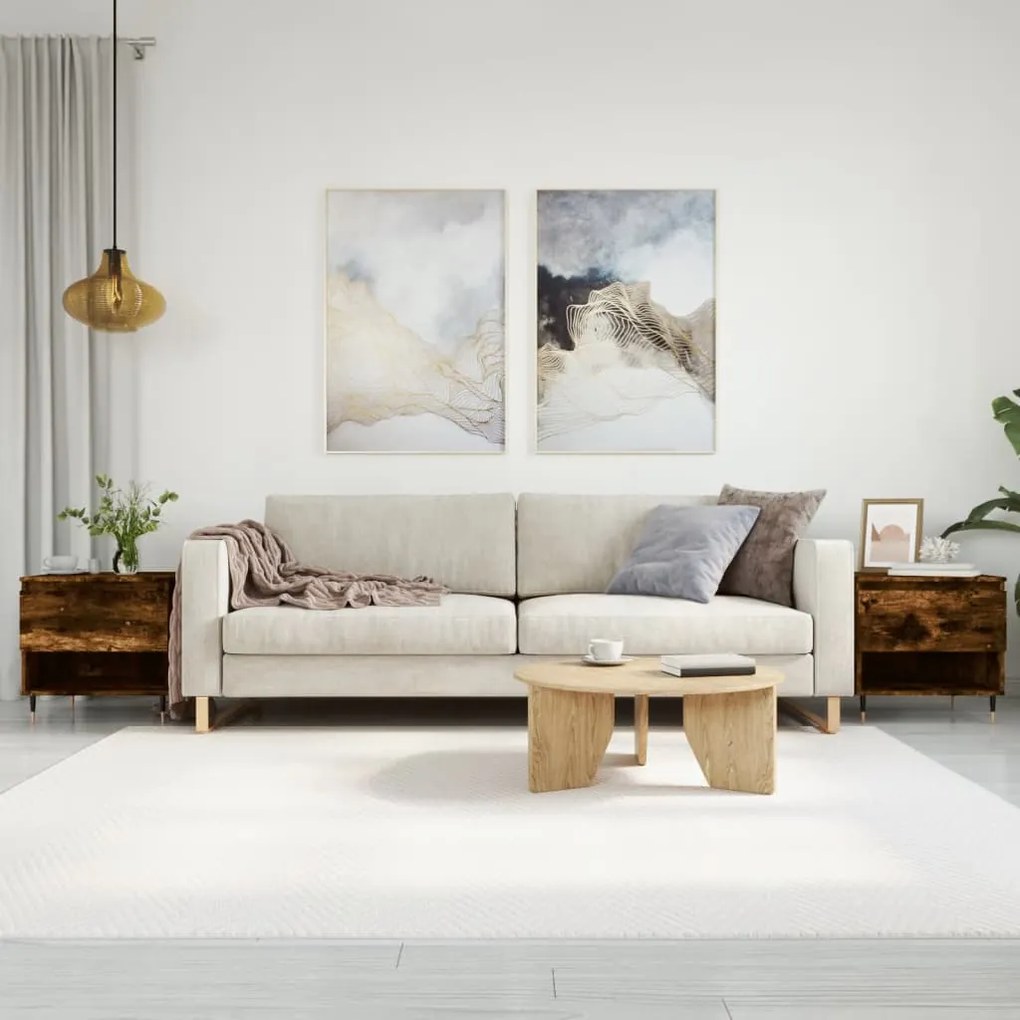 vidaXL Mesas de centro 2 pcs 50x46x50cm deriv. madeira carvalho fumado