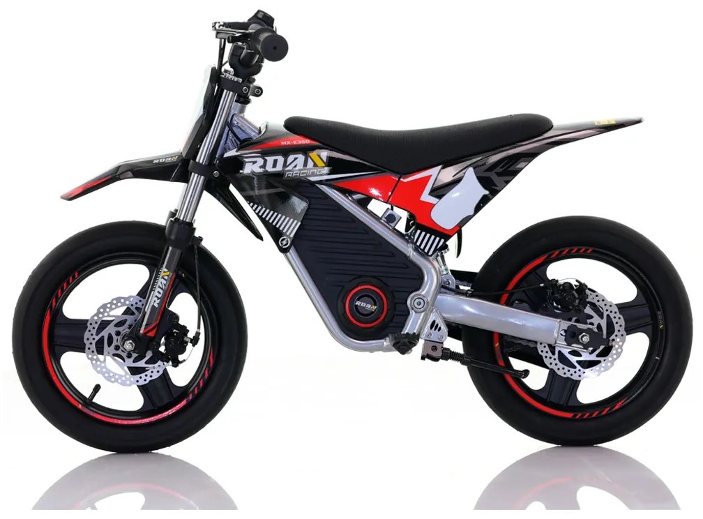 Mini moto elétrica para crianças Minicross 350W Roan MX E350 14/14" Supermotard Preta