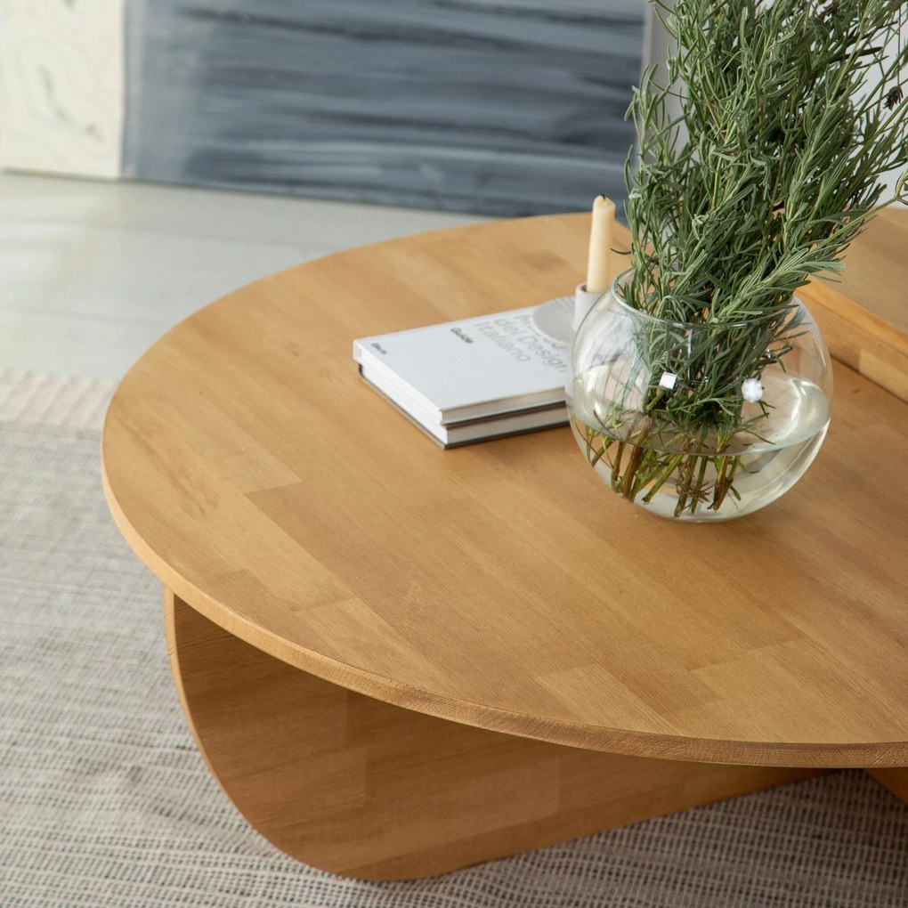 Conjunto de Mesas de Café Podium - Carvalho - 90x30x60cm & 85x30x35cm