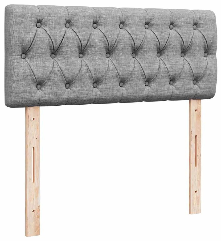Cama otomana com colchão 120x200 cm tecido cinzento claro