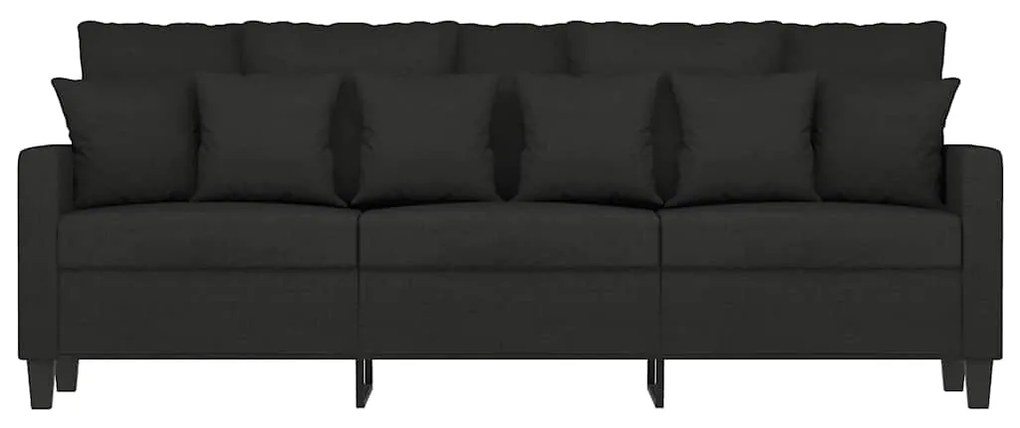 Sofá de 3 lugares tecido 180 cm preto