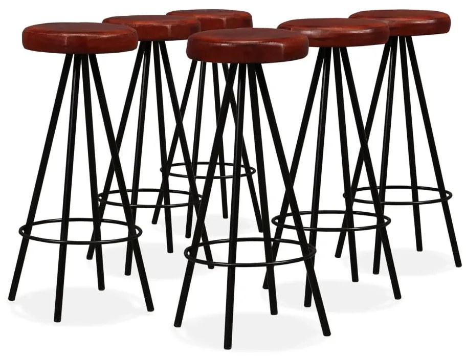 Conjunto de bar 7 pcs madeira recuperada maciça e couro genuíno