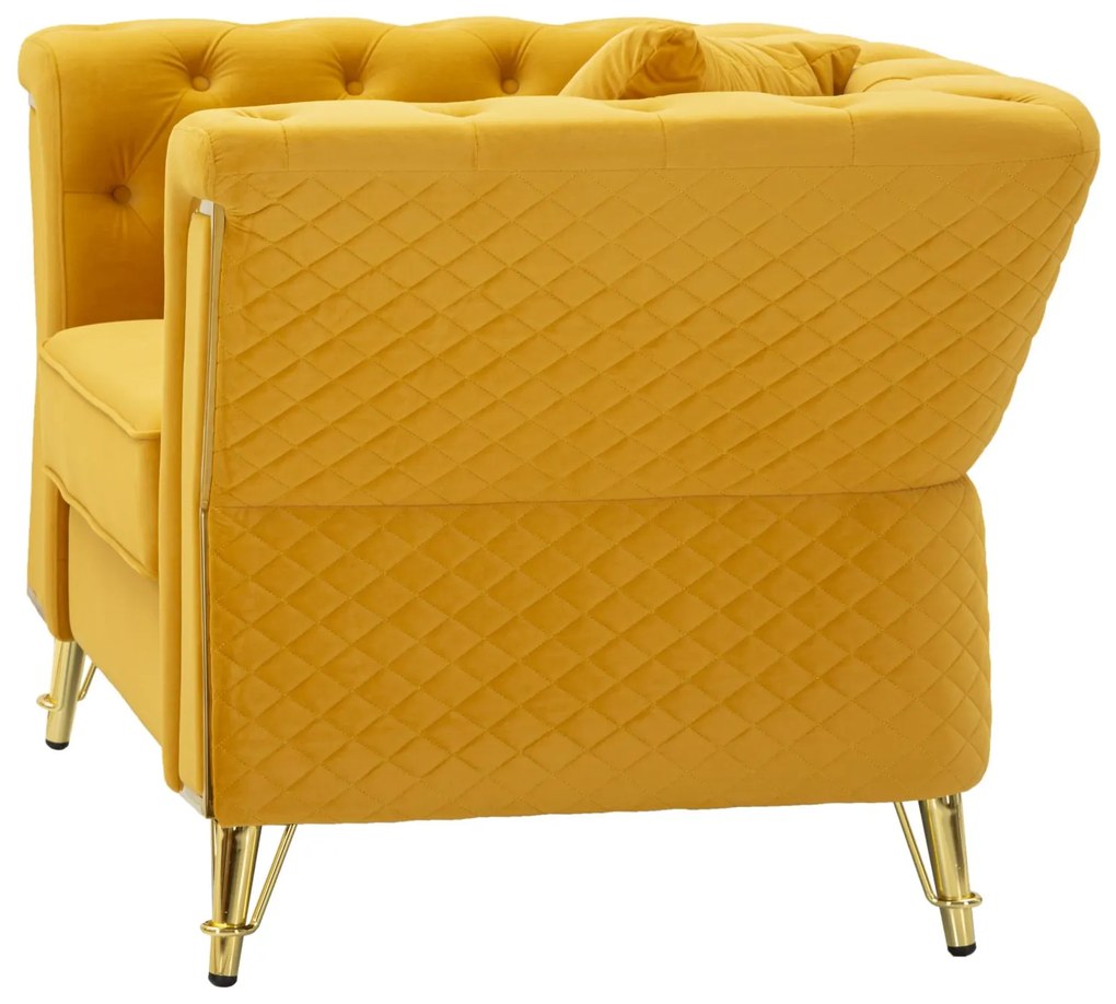 POLTRONA EMY MOSTARDA COM ALMOFADA 104X83X76 CM