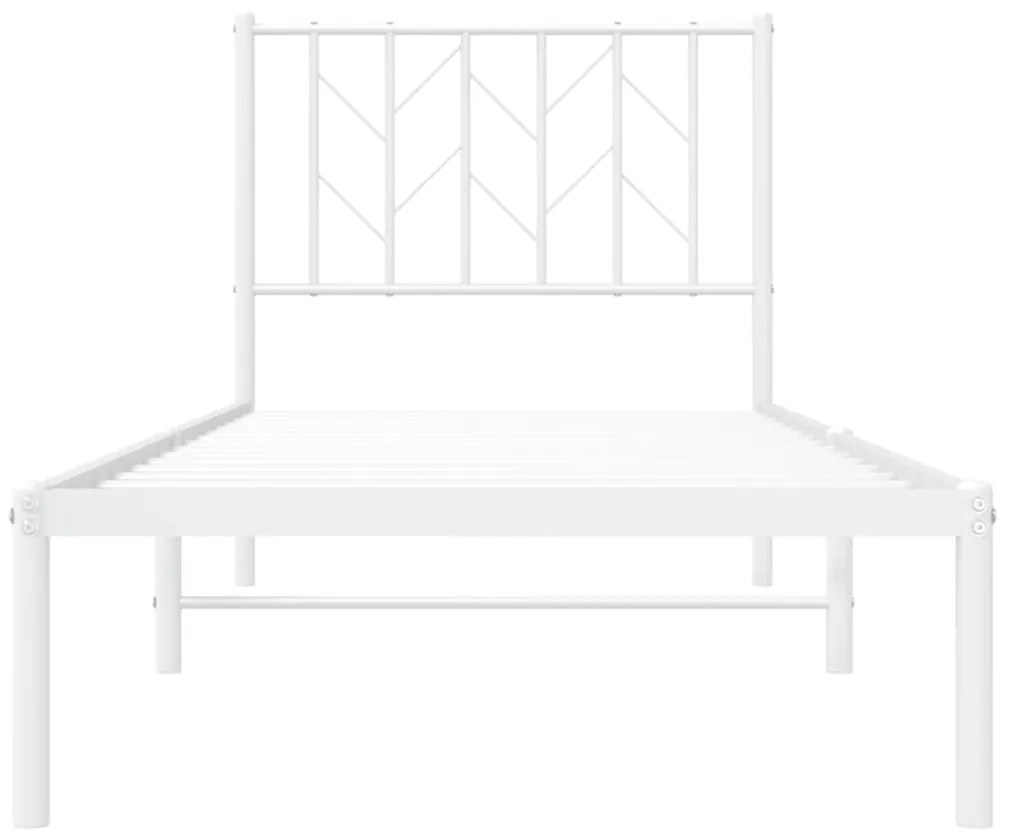 Estrutura de cama com cabeceira 80x200 cm metal branco