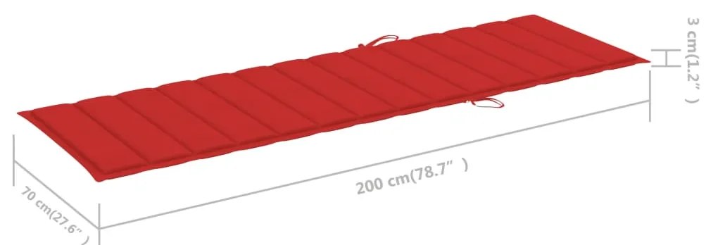 Espreguiçadeira de jardim com mesa e almofadão pinho impregnado
