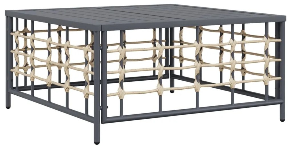 10pcs conjunto lounge de jardim c/ almofadões vime PE antracite