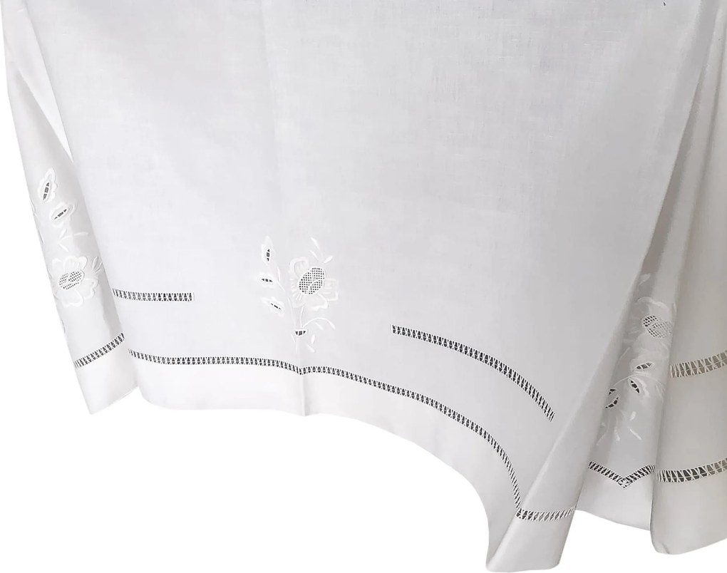 170x270 Toalha de mesa de linho bordada a mão - bordados da lixa Creative Rosemary 2021