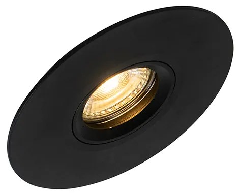 Foco embutido moderno preto 12 cm - Buco
