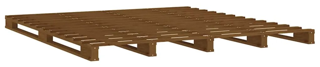 Cama de paletes 140x190 cm pinho maciço castanho mel
