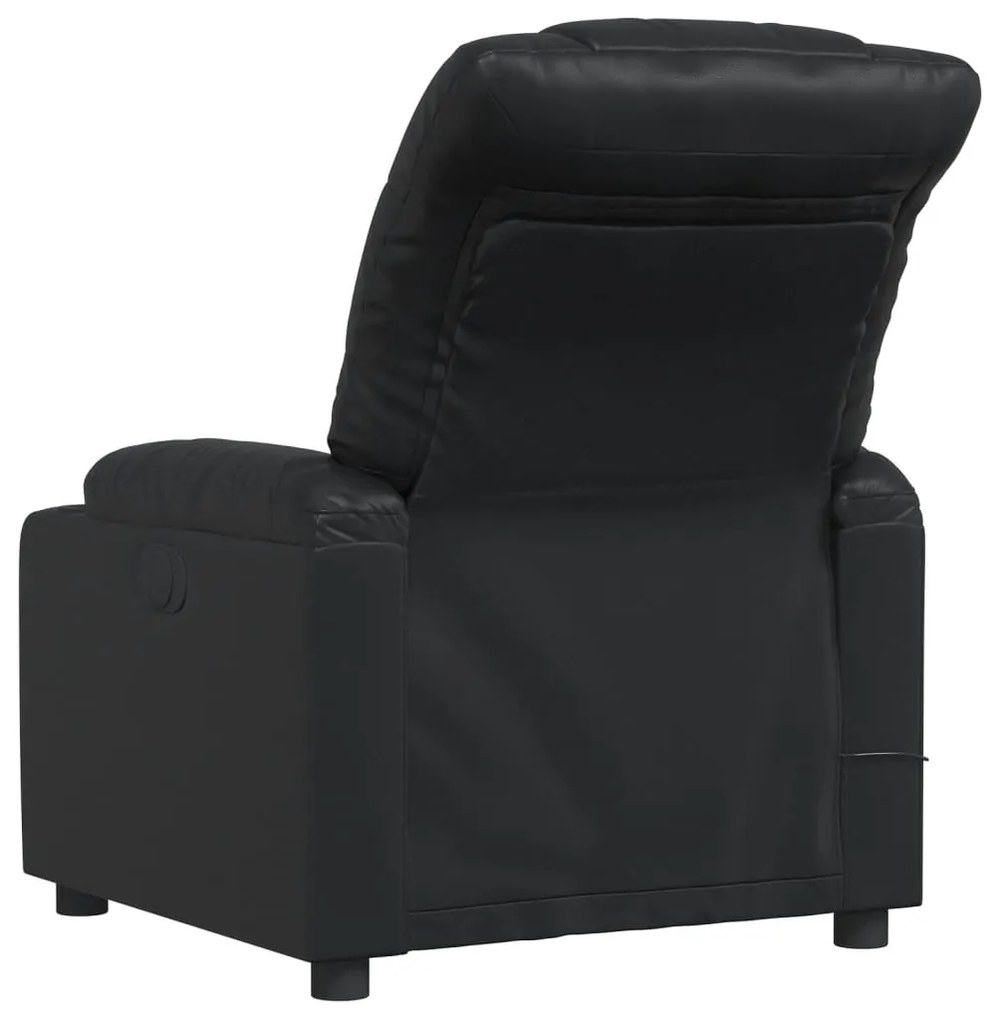 Poltrona de massagens reclinável couro artificial preto
