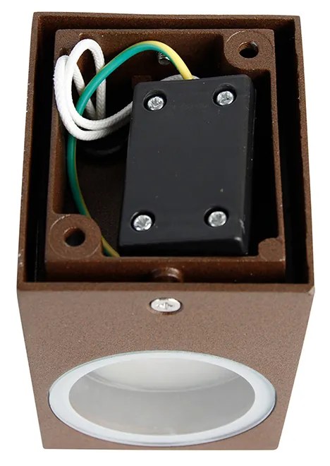 Candeeiro de parede industrial castanho enferrujado IP44 - Baleno