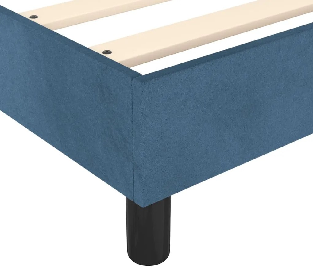 Estrutura de cama 90x190 cm veludo azul-escuro