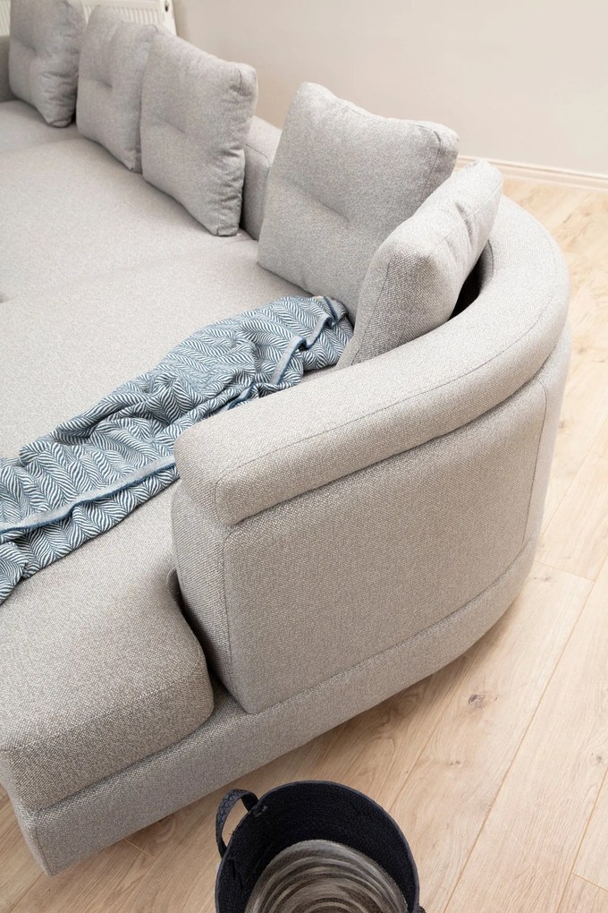 Sofá de Canto Padova Corner – Cinzento Claro – 140 cm x 385 cm x 200 c