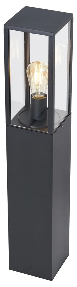 Candeeiro de chão moderno para exterior preto 80cm com tomada IP44 - Charlois Moderno