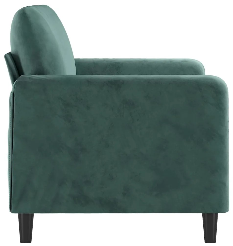 Sofá de 2 lugares 120 cm veludo verde-escuro